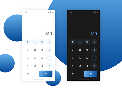 Calculator App adobexd blue calculator challenge clean dailyui design dribbble gradient ios minimal ui ux white