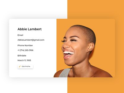 User Profile adobexd challenge clean dailyui design dribbble minimal orange pastel profile ui user ux web