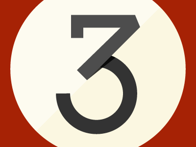3Ball 3 billiards numbers red three typography vector