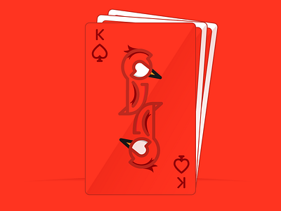 Cardinal bird cards deck king red