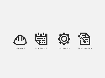 custom app icons app icons field service notes schedule settings symbols