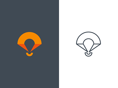 ah chute c identity logo orange parachute symbol