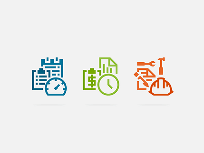 dynamic icon variations app branding clipboard combinations field service hardhat icons illustrations symbols