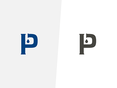 drip drop branding identity p plumbing symbol