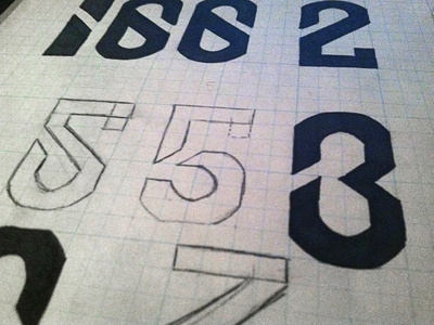 Number Set numbers typography