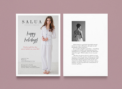 Salua Lingerie Mailers layoutdesign marketing