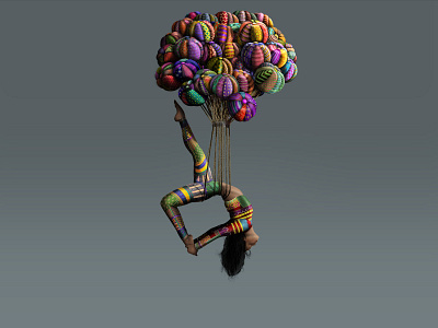 "The Rising" - Adam Parsons art adamparsonsart balloons digital art digital artist digital illustration hot air ballon hotairballoon illustration ipad pro procreate procreate app rising yoga yogi