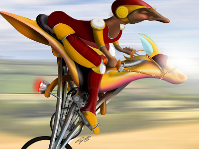 "One Horse Power" - Adam Parsons adamparsonsart bicycle bicycle race bike digital art digital artist digital illustration horsepower illustration ipad pro procreate procreate app