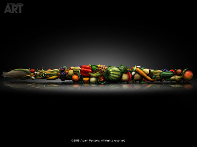 "The Needed Brush of Creative Nourishment" - Adam Parsons art abstract app branding colorful fruit and veg illustration illustrator logo nature