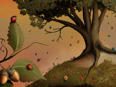 "The Hazel Tree" - Adam Parsons ART hazel hazelnut hazeltree ladybird ladybug trees