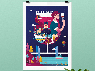 Affiche Bordeaux #2 artwork bordeaux design graphicdesign illustration illustrator poster vector wine