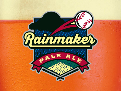 Rainmaker Pale Ale - LilyJack Brewing Co. baseball beer label logo ribbon