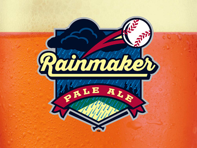 Rainmaker Pale Ale - LilyJack Brewing Co. baseball beer label logo ribbon sports