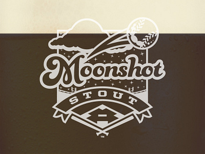 Moonshot Stout - LilyJack Brewing Co. (2013) baseball beer label kurt hunzeker logo ribbon sparts marketing sports