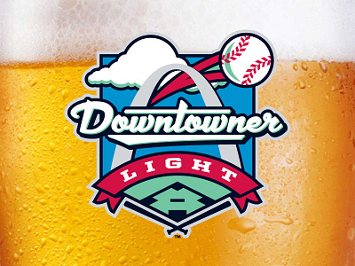 Downtowner Light - LilyJack Brewing Co. (2013) baseball beer label kurt hunzeker logo ribbon sparts marketing sports