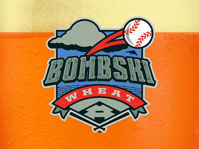 Bombski Wheat - LilyJack Brewing Co. (2013) baseball beer label custom font kurt hunzeker lettering logo sparts marketing sports typography