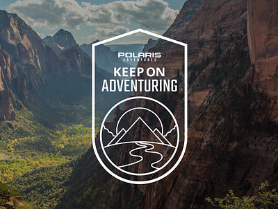 Polaris Adventure "Keep On Adventuring" branding design graphicdesign icon illustration logo type typography