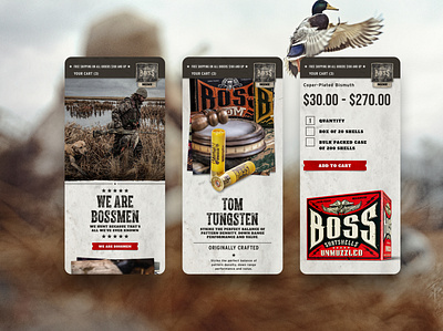 BOSS Shotshells Website branding design interactive design mobile ui design ux website