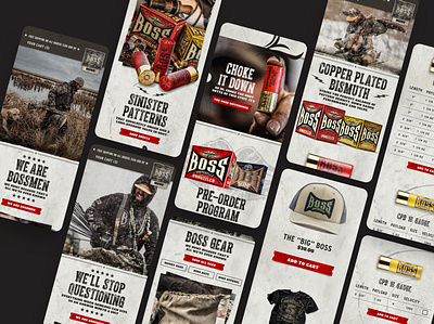 BOSS Shotshells Website branding design interactive design mobile ui ux visual design