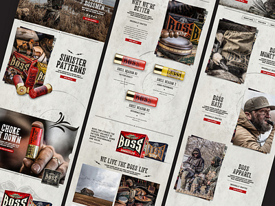 BOSS Shotshells Website branding design ecommerce design interactive design mobile ui ux visual design