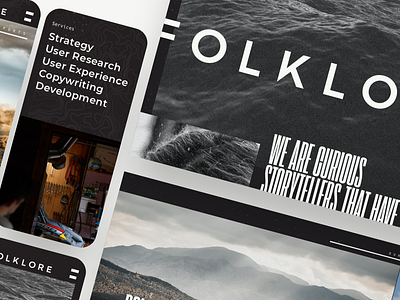 FOLKLORE Brand & Site Launch branding design graphicdesign interactive design mobile type typography ui ux visual design web website