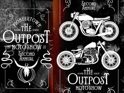The Second Annual Outpost Moto Show branding design logo type typography