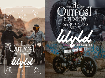 The Second Annual Outpost Moto Show branding design illustration logo type typography