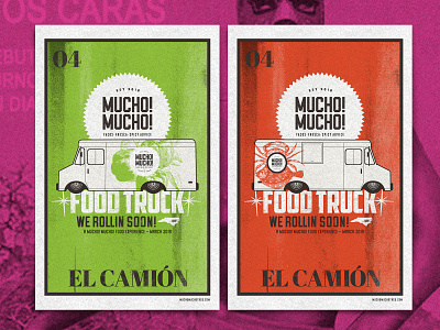 Mucho! Mucho! Lowrider Food Truck Posters branding design flat icon logo poster print printdesign type typography vector