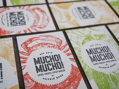 Mucho! Mucho! Taco Business Cards branding businesscards color design flat graphicdesign icon illustration logo print printdesign type typography vector