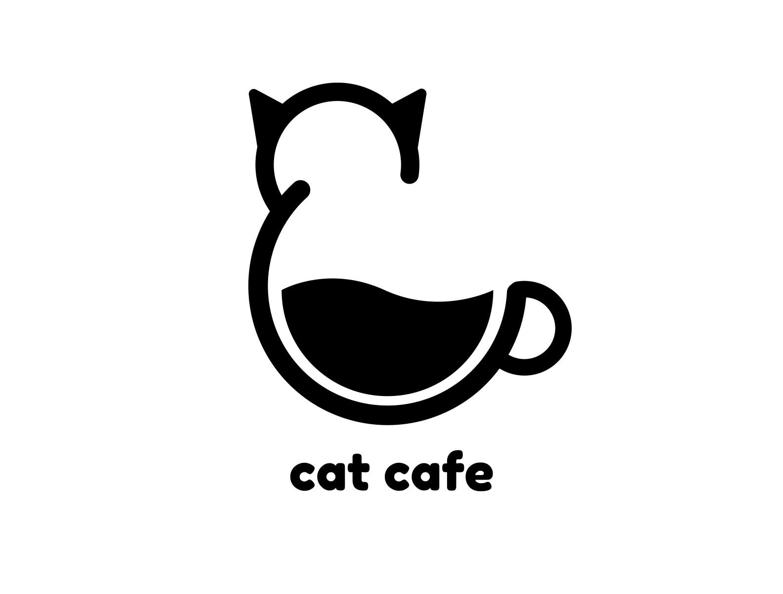 Dribbble - Cat Cafe logo 01.png by Fajar Prasetya.