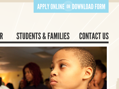 Kipp blue button navigation web design