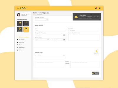 LOG Registration app design ux web