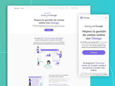 Crece con Google by Cliengo | Landing page branding design design thinking graphic design icon illustration illustrator ui vector