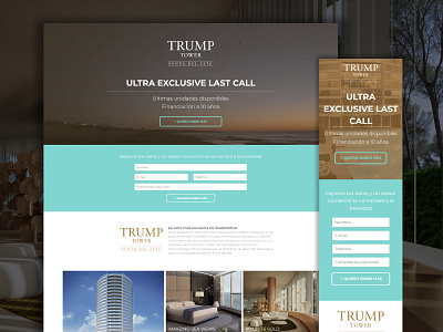 Trump Tower | One page graphic design onepage web