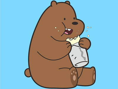 Bear Coklat bare bears bear charachter design illustration vector