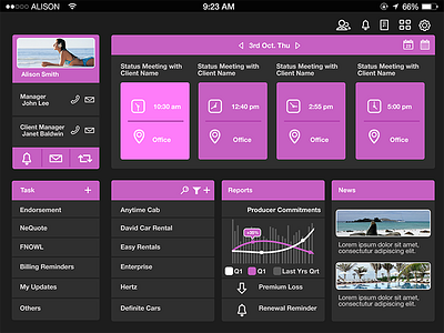 Tablet Design - Pink mobile design mobile ui design pink dark ui design tablet design