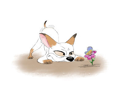 Curious Pup animal cartoon cartoon character dog illustration