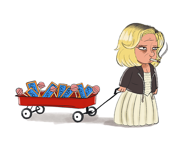 Tiff has the goodies. cartoon chucky illustration tiffany wagon