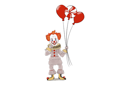 Pennywise has the balloons. balloons cartoon clowns illustration pennywise