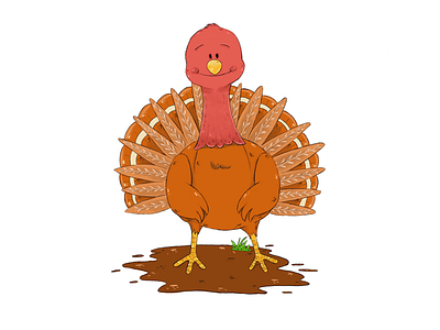 Happy Turkey cartoon character design childrens book illustration thanksgiving turkey