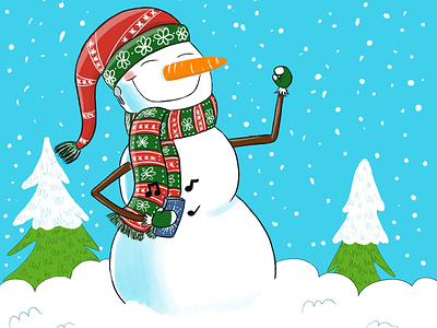 Music Loving Snowman cartoon childrens book christmas snowman stocking