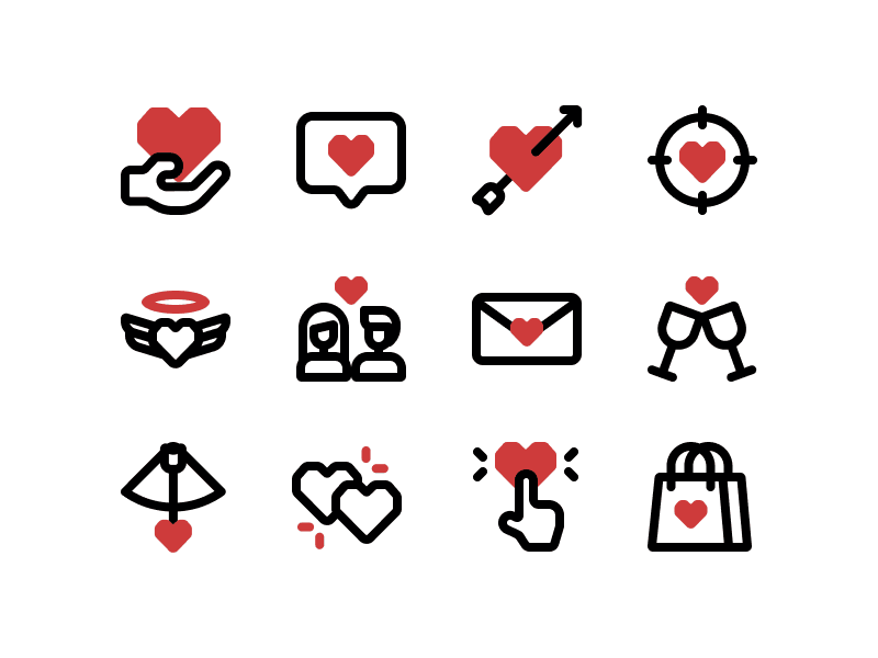 Valentines Icon Pack celebration graphic design heart icon icon design love party valentine valentine day