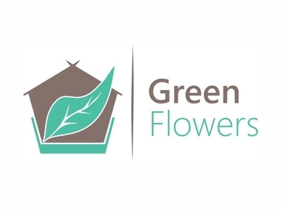 Green Flowers Logo branding design flat logo