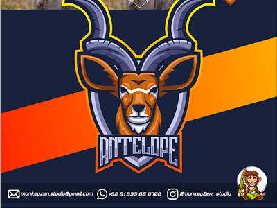 antelope mascot esport logo design animal antelope cartoon charachter deer e sport esport game gamer logo mascot vector