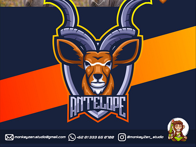 antelope mascot esport logo design