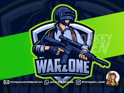 PUBG warzone mascot logo design