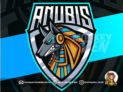 anubis mascot esport logo design