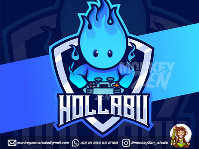Hollabu, wisp mascot esport logo design