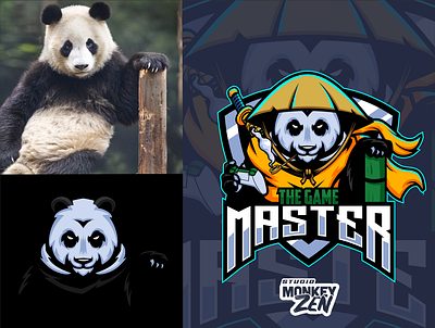 The panda Master esport logo design bear charachter china design e sport esport game gamer illustration kungfu logo mascot master panda strong