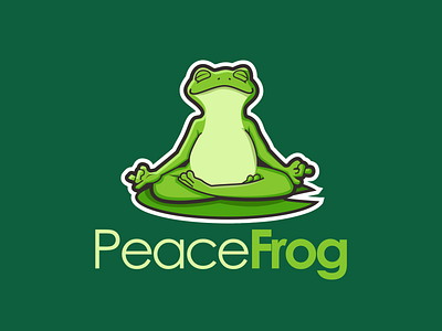 zen frog yoga character design